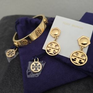 FREE Tory Burch Gold Bracelet With  Earrings